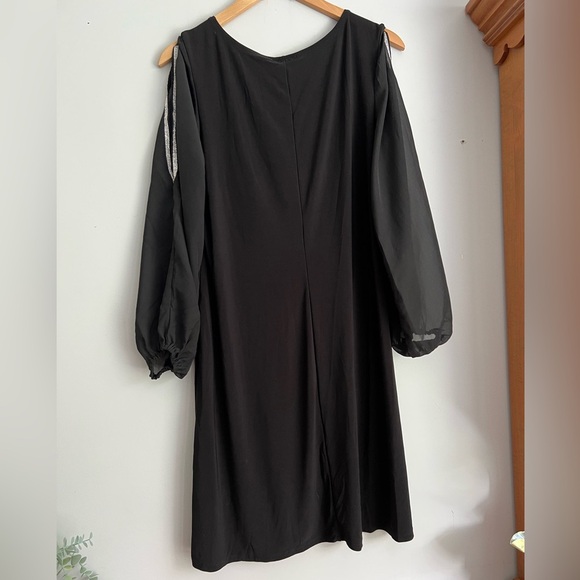 L’Atelier Elegant Black Dress with Silver Accents Size Medium - Picture 3 of 4